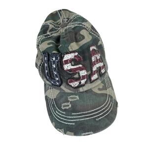 KBETHOS Vintage Green Camo USA Patch Baseball Cap Hat
